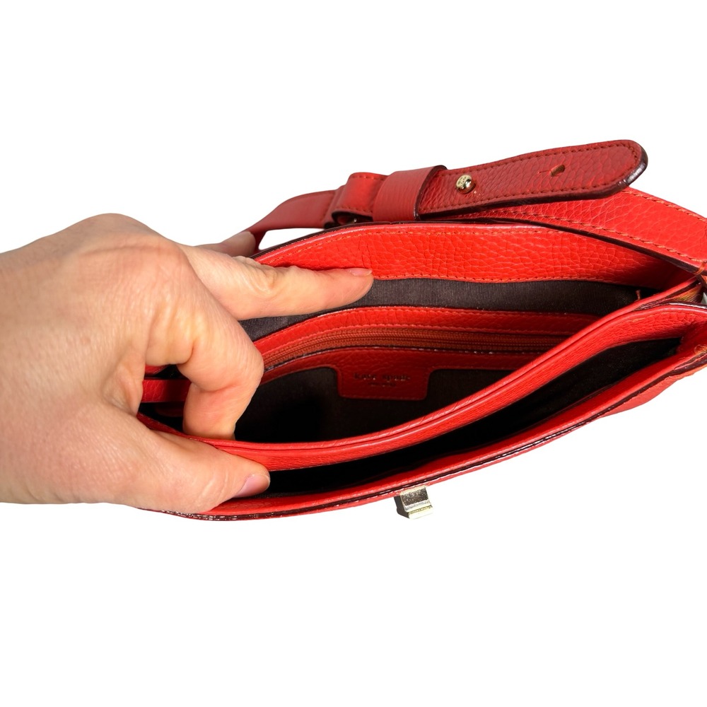 Kate Spade New York Street Noel Double Vanessa Red Leather Crossbody Bag Purse - Picture 10 of 14